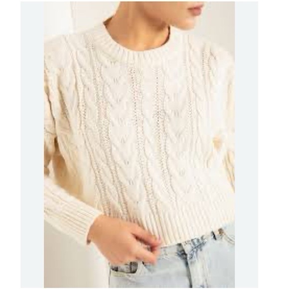 A New Day Target Cable Knit Cropped Soft Sweater - Picture 4 of 9